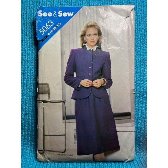Butterick Sewing pattern 5063 suit blazer A line skirt size 8 10 - Picture 1 of 6